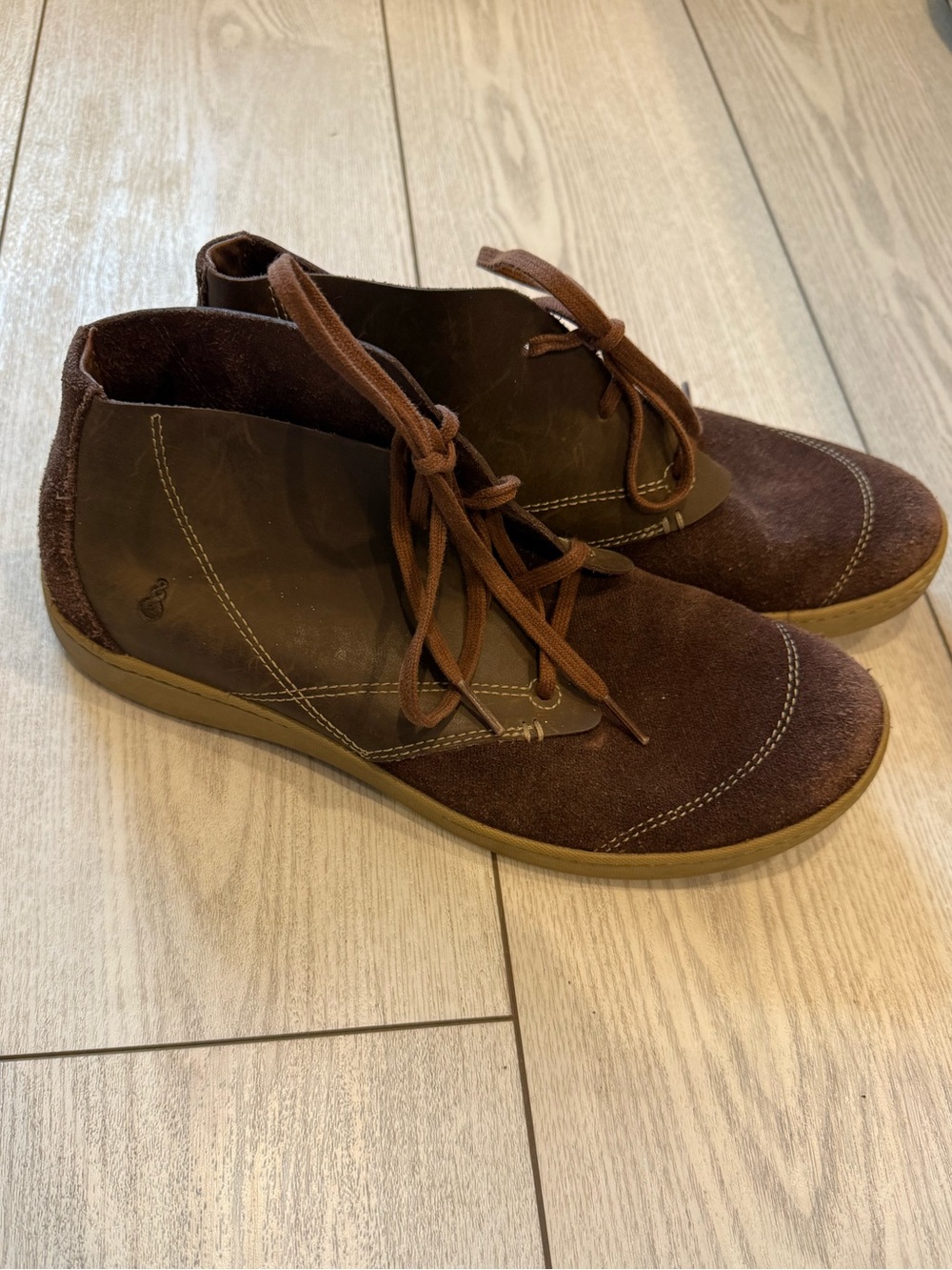 Ahnu Teva Pier 3 Brown Leather Chukka Boots 8.5 hiking suede classic lace up